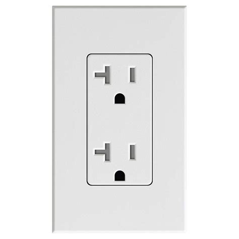 Lutron SCRS-20-TR-SW Satin Colors 20-Amp Duplex Tamper Resistant ...