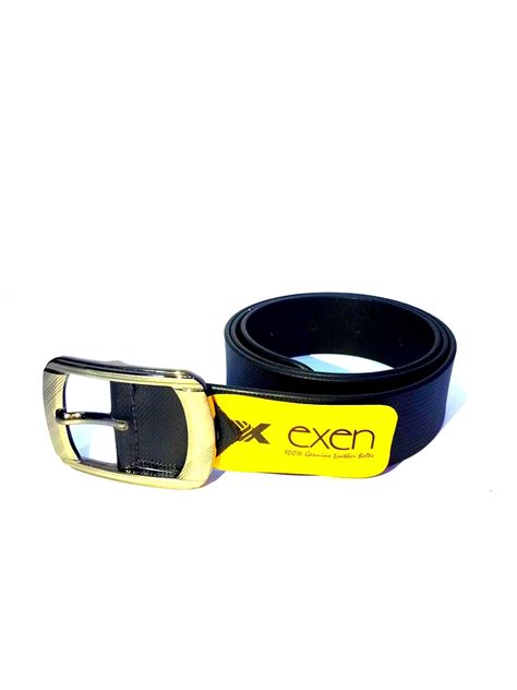 Buy Cangol Exen 100% genuine leather belt with texture (black) all size ...
