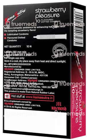 Kamasutra Dotted Strawberry Condom 10 - Uses, Side Effects, Dosage ...