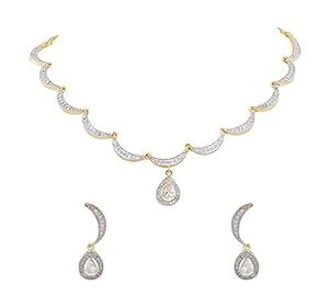 Indian Fashion Club Golden Brass Necklace Set for Women (1000147-B ...