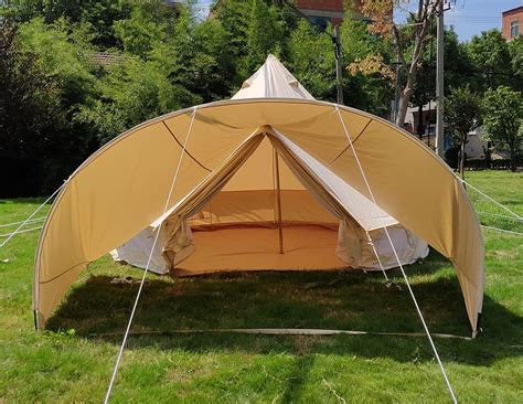 Buy DANCHEL OUTDOOR Canvas Porch Awning Canopy for Yurt Tent, Curved ...