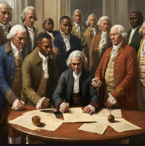 the founding fathers first drafting the constitution. gemini : r/aiArt