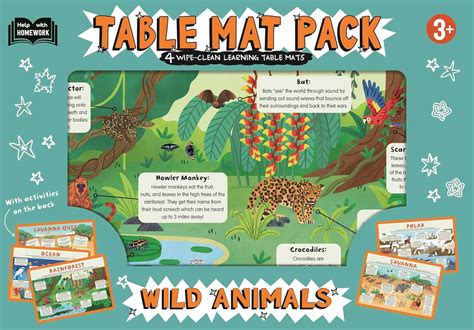Buy First Time Learning Wild Animals Table Mat Pack: For Ages 3 & Up ...