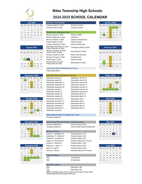 Niles West/North D219 Calendar 24-25 [PDF] revised - EduCounty