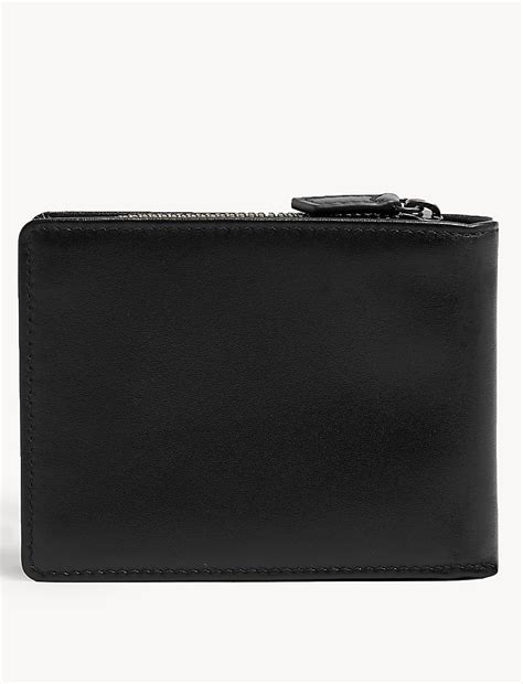 Buy Leather Zip Bi-Fold Cardsafe™ Wallet at Marks & Spencer