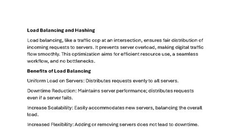 Lec no. 08: Understanding Load Balancing and Hashing Techniques - Studocu