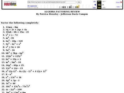 Factoring Lesson 的图像结果