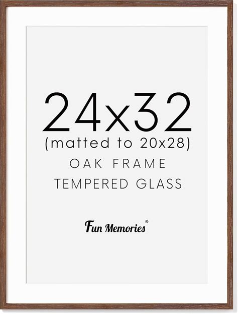 Amazon.com - Fun Memories 24x32 Picture Frame for Wall, Solid Oak Wood ...