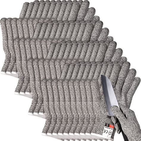 Xuhal 20 Pairs 20 Pairs Cut Resistant Gloves Level 5 Protection Cutting ...