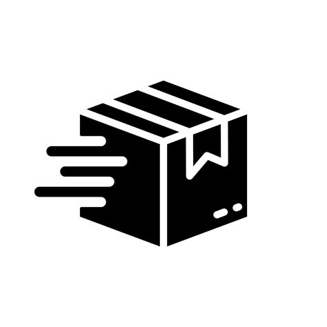 Speed Delivery Service Silhouette Icon. Parcel Box Package Express ...