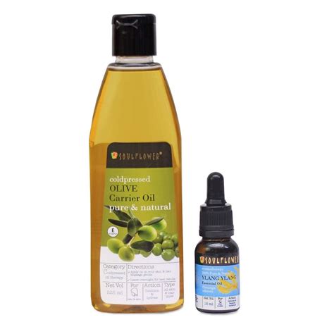 Buy Soulflower Ylang Ylang Essential Oil 15ml & Coldpressed Olive ...