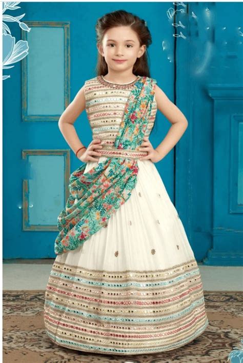Kids Lehenga, Indian Dress,kids Wear, Pattu Pavada, Kids Dress, Pattu ...
