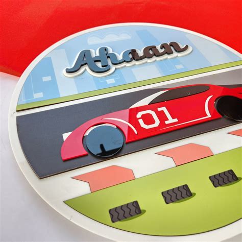 CAR TRACK THEME NAME SIGN – LAND FOR KIDS