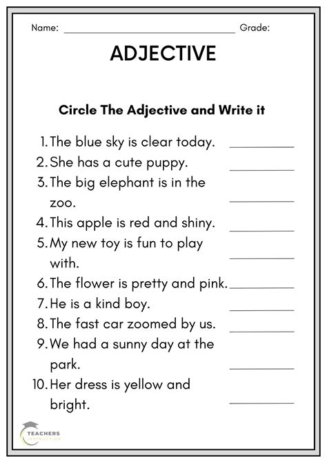 What Is An Adjective Worksheet Adjectives Worksheets Reviewed By