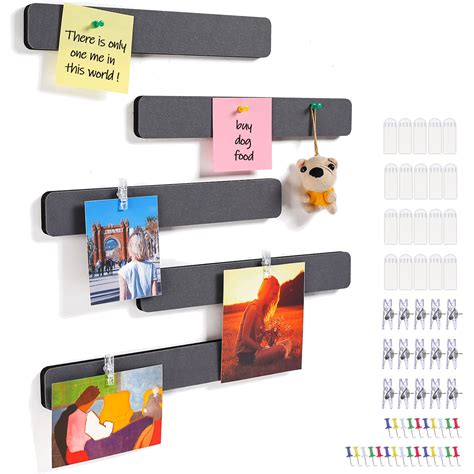 Buy Felt Bulletin Board Strips, 5 Felt Pin Board Tiles with Refill ...