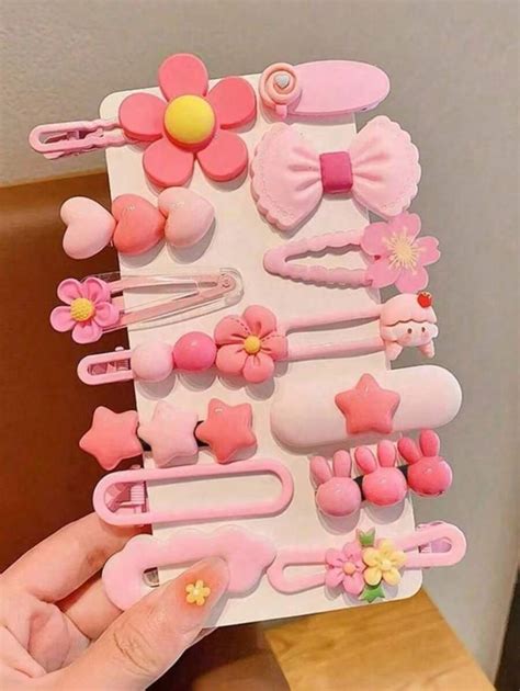 14pcs/Set Cute Butterfly, Flower, Star Cartoon Hair Clips For Little ...