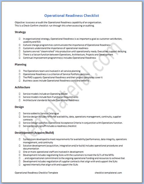 Operational Plan Checklist 的图像结果