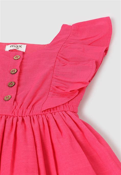 Buy Girls Ruffled A-line Dress with Lace Hem Online at just Rs. 599.0 ...