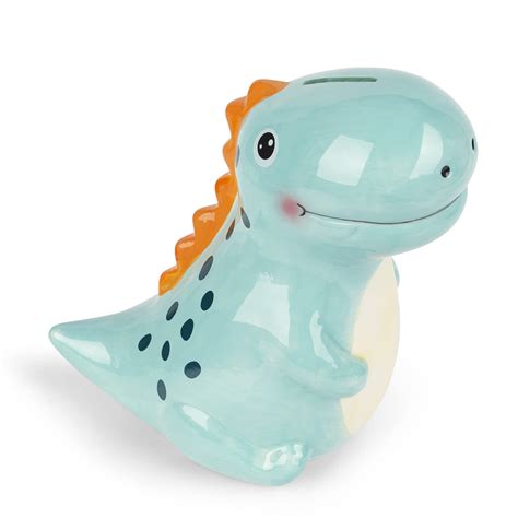 MKLZ Dinosaur Piggy Bank for Kids, Ceramic Coin Saving Money Bank for ...