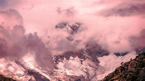 Download wallpaper 1920x1080 mountains, rocks, snow, clouds, grass full ...