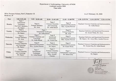 Time table