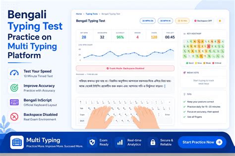 Online Bengali Typing Test 2026 – WBPSC, WB Police Practice | Multi Typing