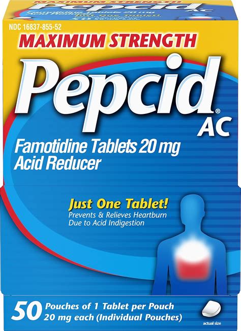 Amazon.com: Pepcid AC Acid Reducer Maximum Strength Tablets, (100 Count Total) : Health & Household