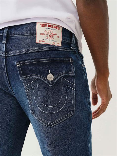 Shop True Religion SN Geno Skinny Fit Blue Mid-Rise Washed Jeans Online ...