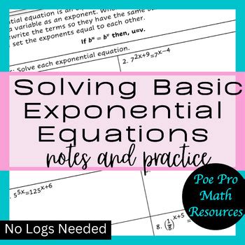 Image result for Basic Exponential Equations