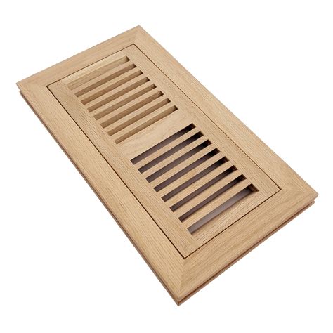Homewell Red Oak Wood Floor Register, Flush Mount with Frame, 4x10 inch ...