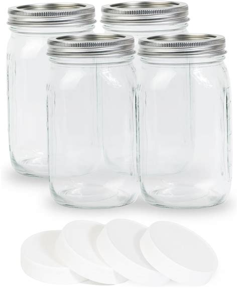 Amazon.com: Regular Mouth Mason Jars 32 oz - (2 Pack) - Ball Regular ...