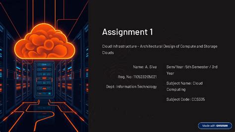 CCS335 Assignment 1: Architectural Design of Cloud Infrastructure - Studocu