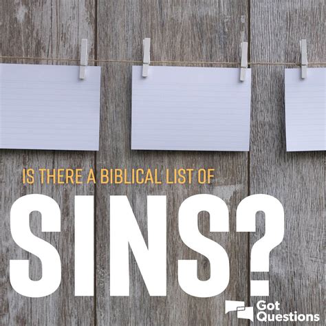 Is there a biblical list of sins? | GotQuestions.org