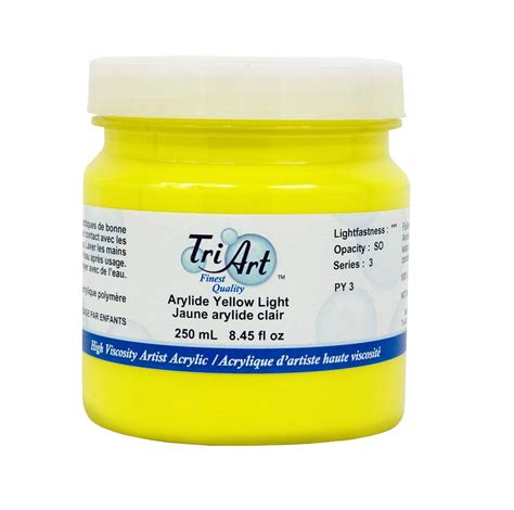 Tri-Art High Viscosity Paint, 250ml, Light Arylide Yellow : Amazon.in ...