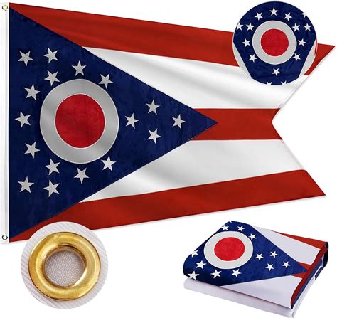 Amazon.com : Ohio Flag 3x5 FT Outdoor, Double Sided Heavy Duty 210D ...