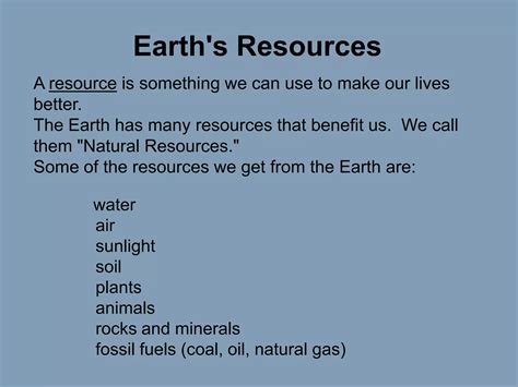 Earths resources presentation | PPTX