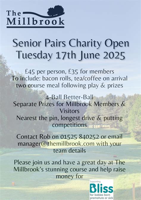 2025 Senior Charity Open - The Millbrook Golf Club