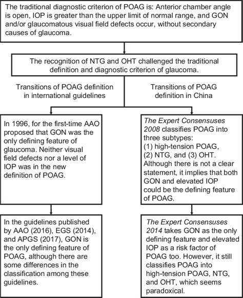 Transitions of the definition and classification of POAG. POAG: Primary ...