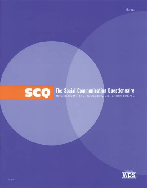 SCQ - Social Communication Questionnaire – Hogrefe Psykologisk Forlag
