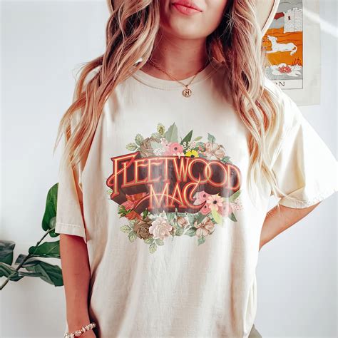 Fleetwood Mac T Shirt , Vintage Floral Retro Band Graphic Tee , Vintage ...