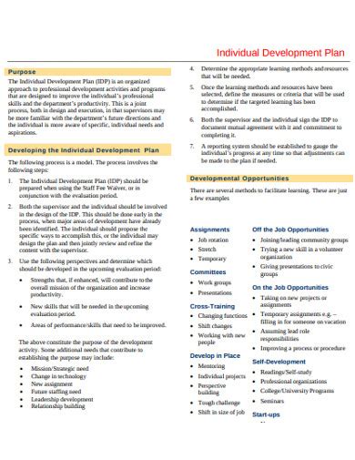 Image result for Formal Individual Development Plan