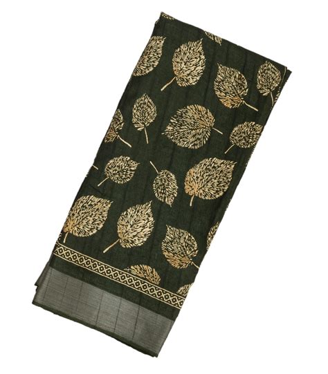 Dark Green Woven Art Dola Saree With Printed Floral Motifs – RmKV Silks ...