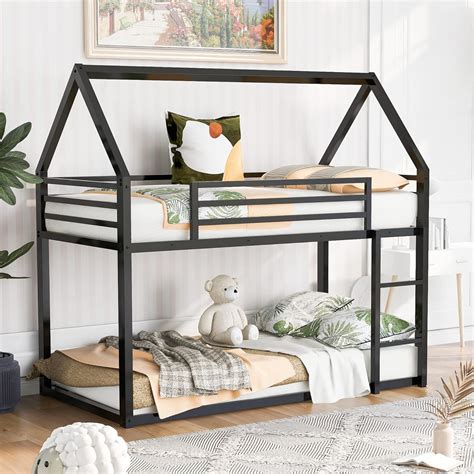 Buy Harper & Bright Designs House Bunk Bed for Kids, Twin Over Twin ...