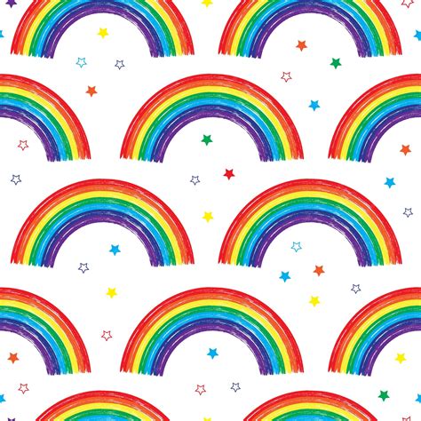 Cute baby rainbow seamless pattern | Premium Vector