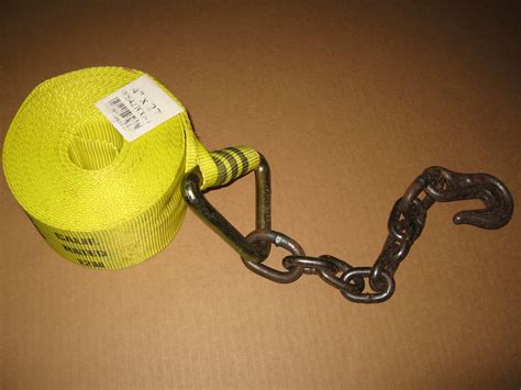 SpanSet WS427CGY Winch Strap J Hook 4" x 27' x 5,000lbs, 3/8 Hook and ...