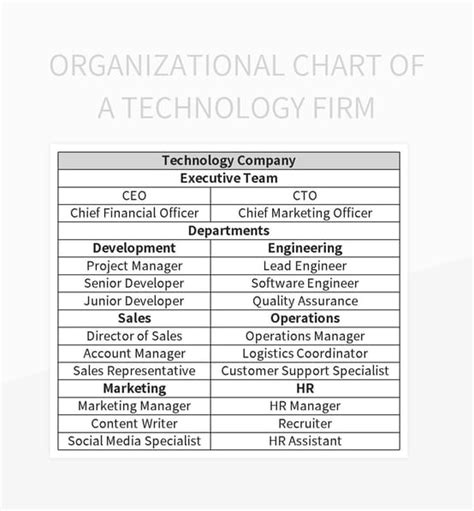 Technology Organization Chart 的图像结果