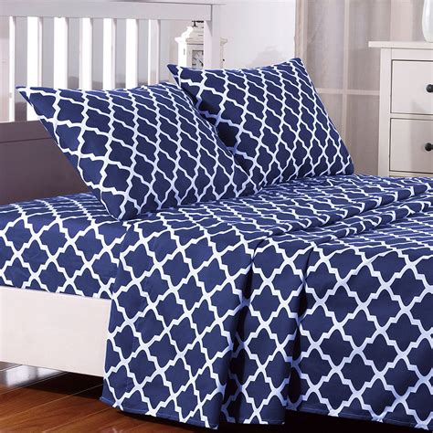 Egyptian Luxury Quatrefoil Pattern Bed Full Sheets Set 1800 Bedding ...