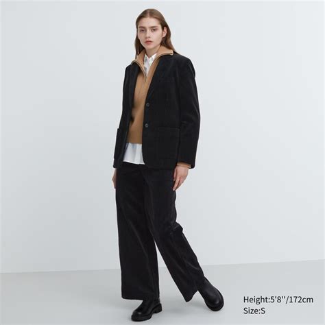 Uniqlo Outerwear Cheap Sale - Uniqlo Corduroy Blazer Jacket Women Brown