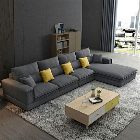 Nordic Modern Sofa Design L Shape Fabric Velvet – Indian Nest