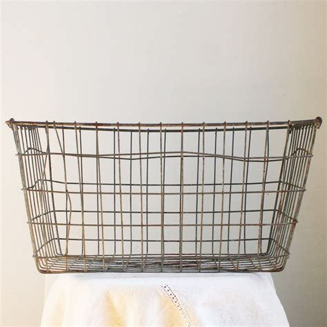 Vintage Large Wire Basket Organizer